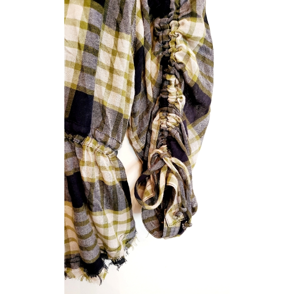 NWT We The Free Pacific Dawn Plaid Peplum Top XS - Picture 6 of 11